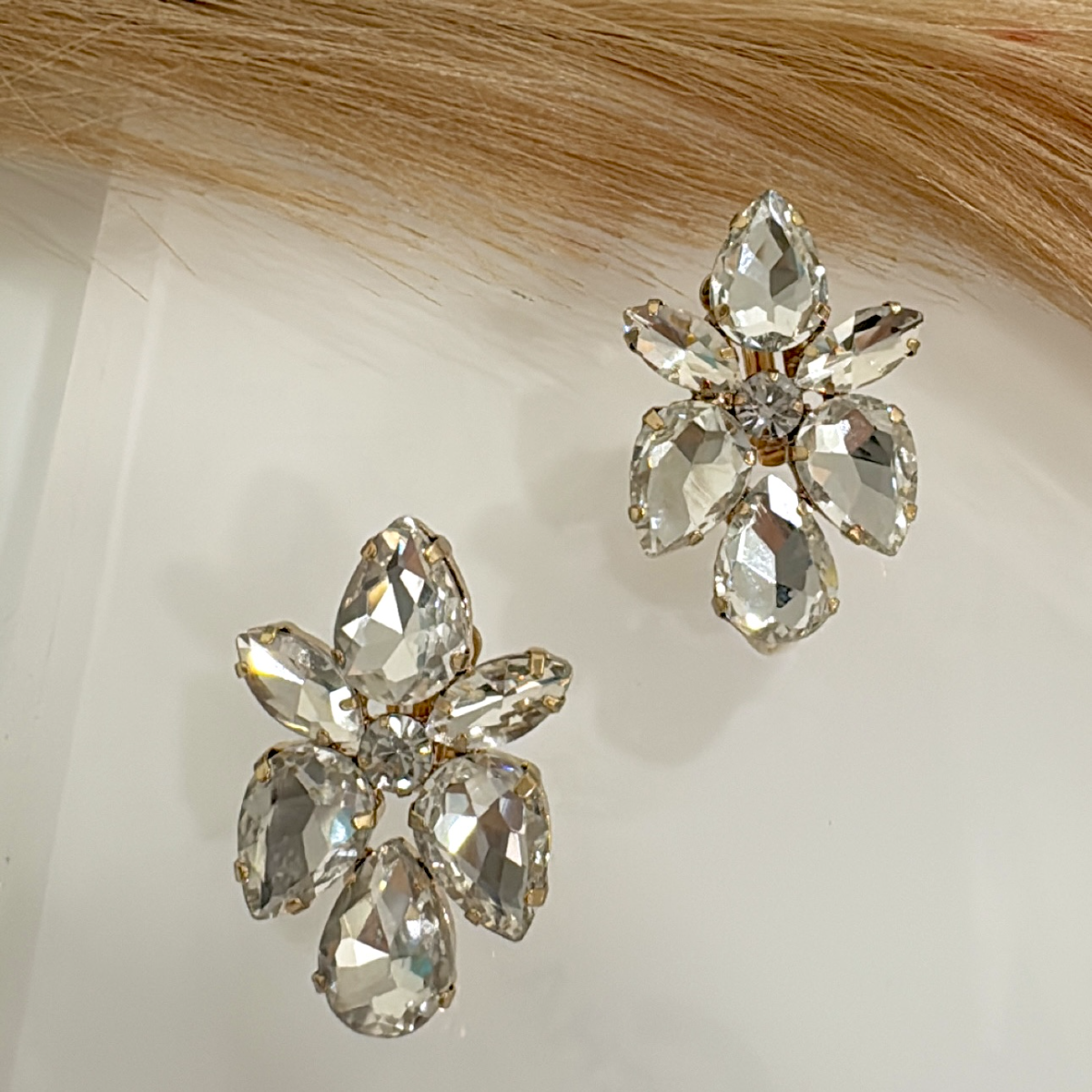 Statement Σκουλαρίκι Με Μεγάλα Διάφανα Κρύσταλλα